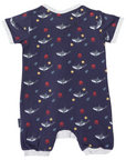 Under the Sea Short Sleeve Zip Onesie Navy