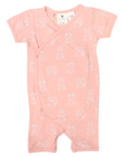 Organic Cotton Short Sleeve Romper Pink Print