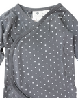 Organic Cotton Long Sleeve Romper Charcoal Spot