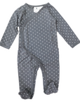 Organic Cotton Long Sleeve Romper Charcoal Spot