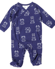 Organic Cotton Long Sleeve Romper Navy Print