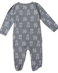 Organic Cotton Long Sleeve Romper Charcoal Print