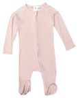 Cotton Modal Double Zip Romper Dusty Pink