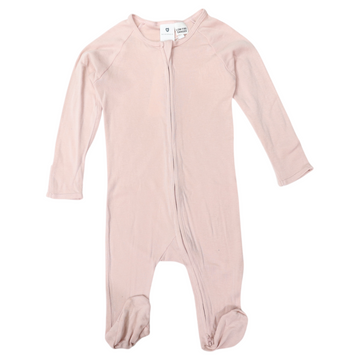 Cotton Modal Double Zip Romper Dusty Pink