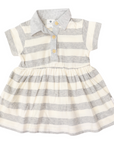 Striped Polo Dress Grey