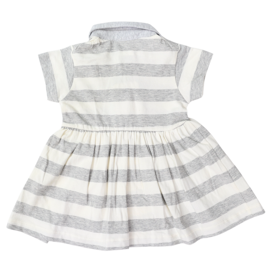 Striped Polo Dress Grey