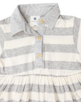 Striped Polo Dress Grey