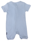 Cotton Modal Short Sleeve Zip Onesie Blue