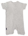 Cotton Modal Short Sleeve Zip Onesie Grey