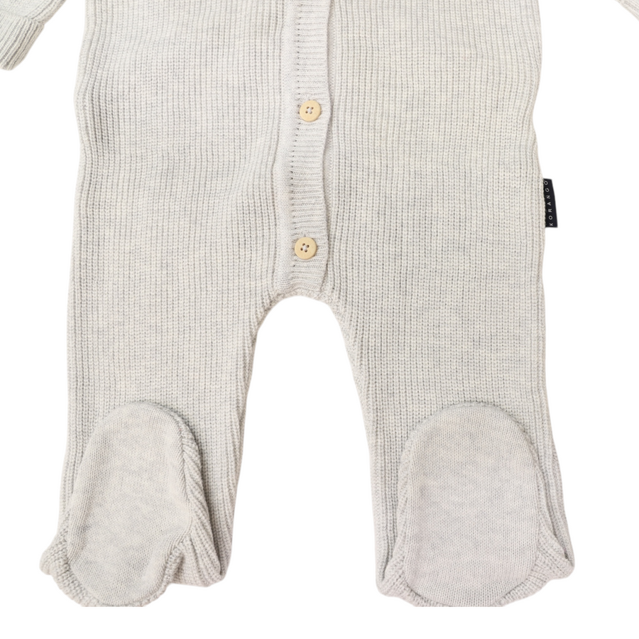 Plush Knit Romper Grey Marle