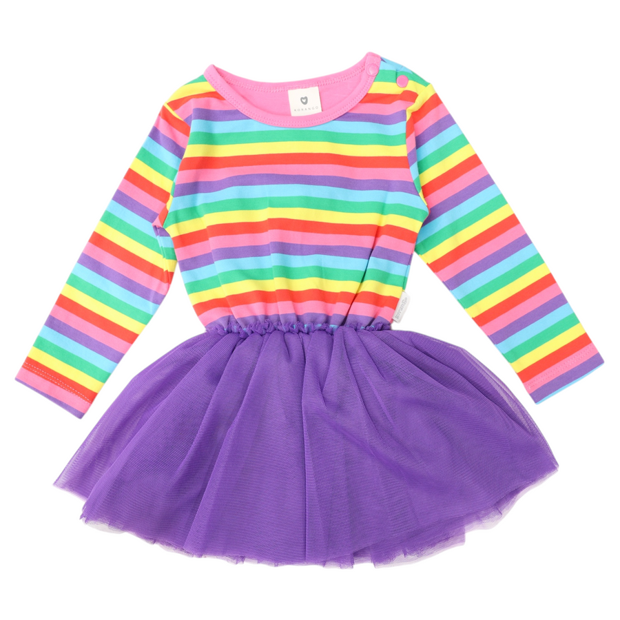 Stripes Rainbow Tulle Dress