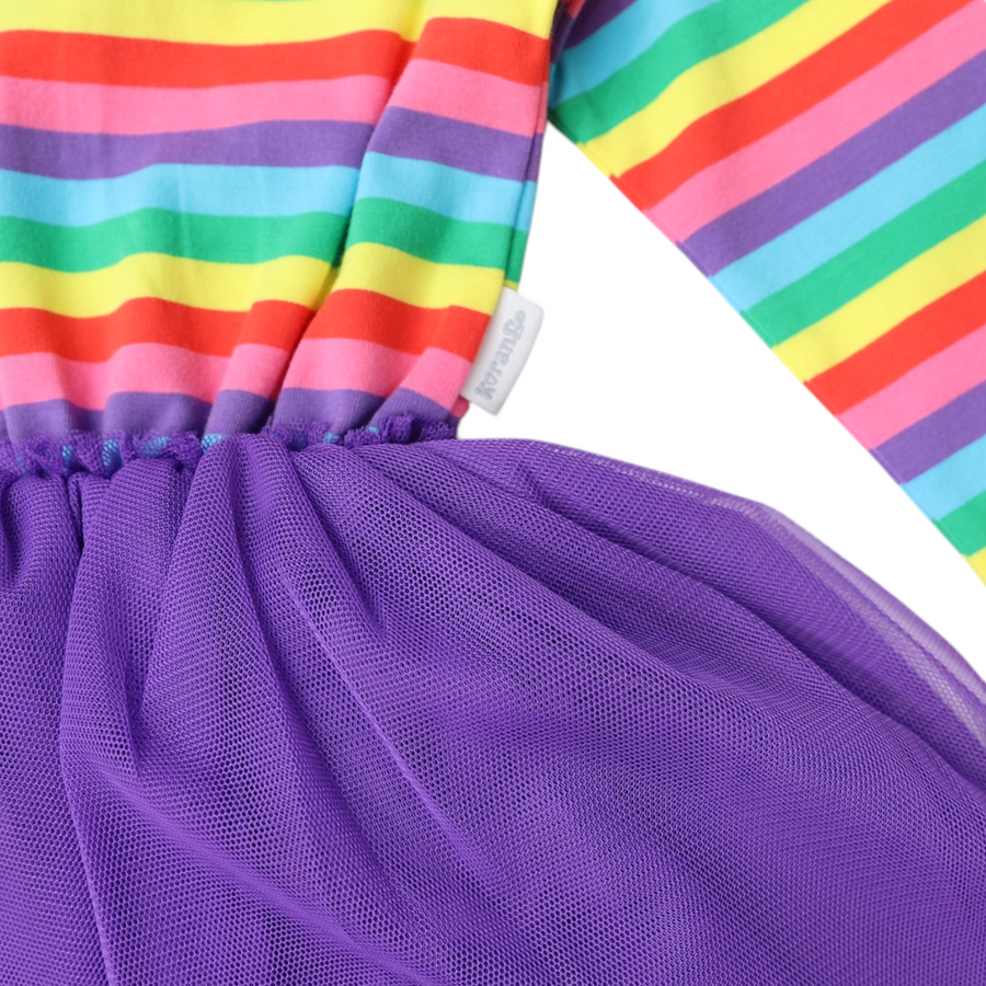 Stripes Rainbow Tulle Dress