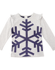 Snowflake Print Top Grey