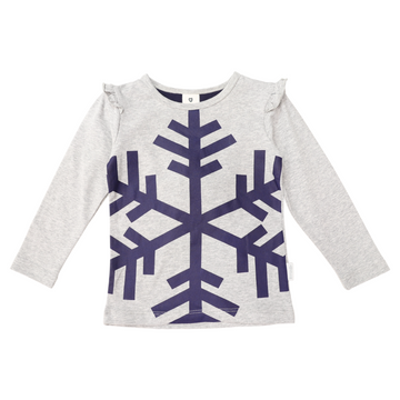 Snowflake Print Top Grey