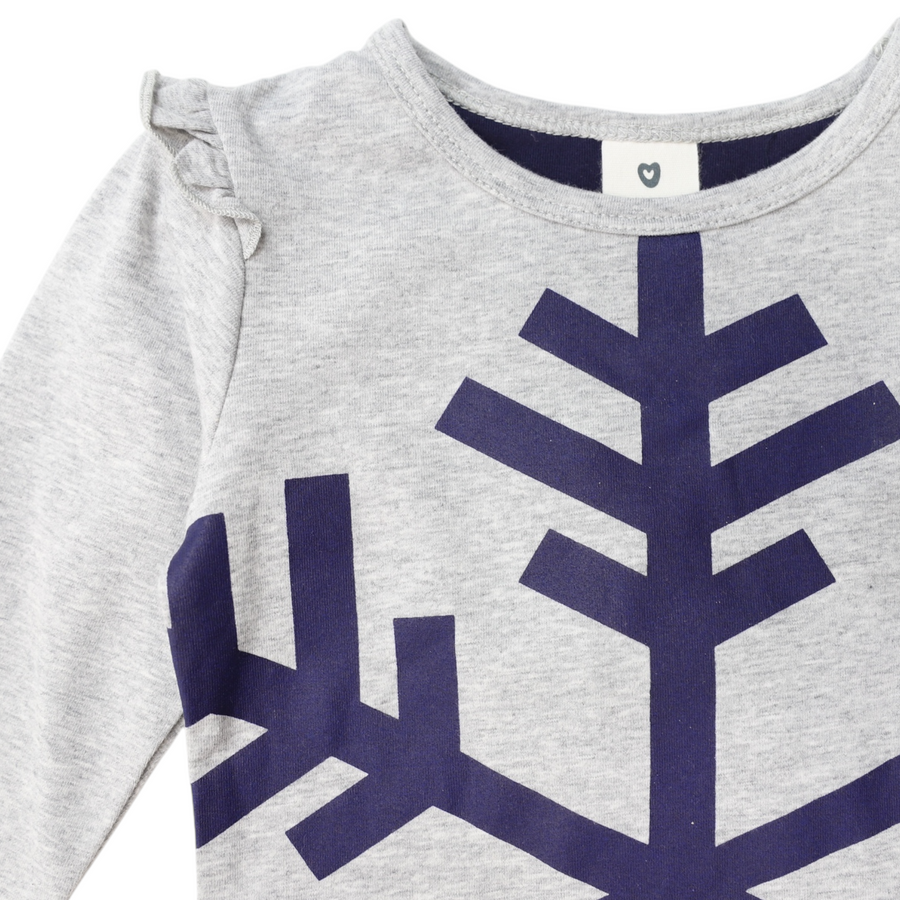 Snowflake Print Top Grey