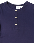 Cotton/Modal Henley Bodysuit Navy