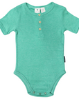 Cotton/Modal Henley Bodysuit Green