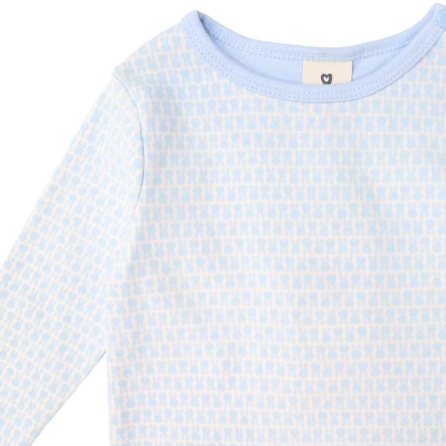 Top with Bunny Print Blue