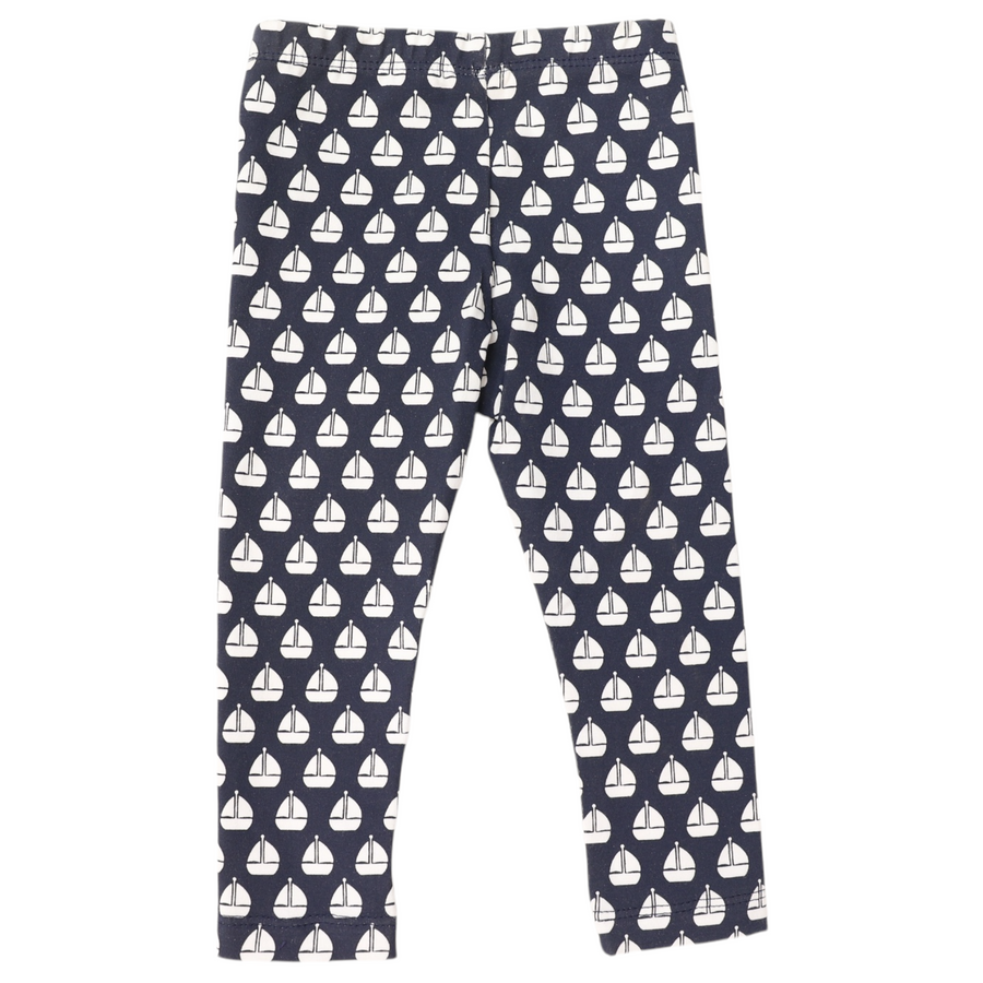 Legging with Sail Boat Print Navy