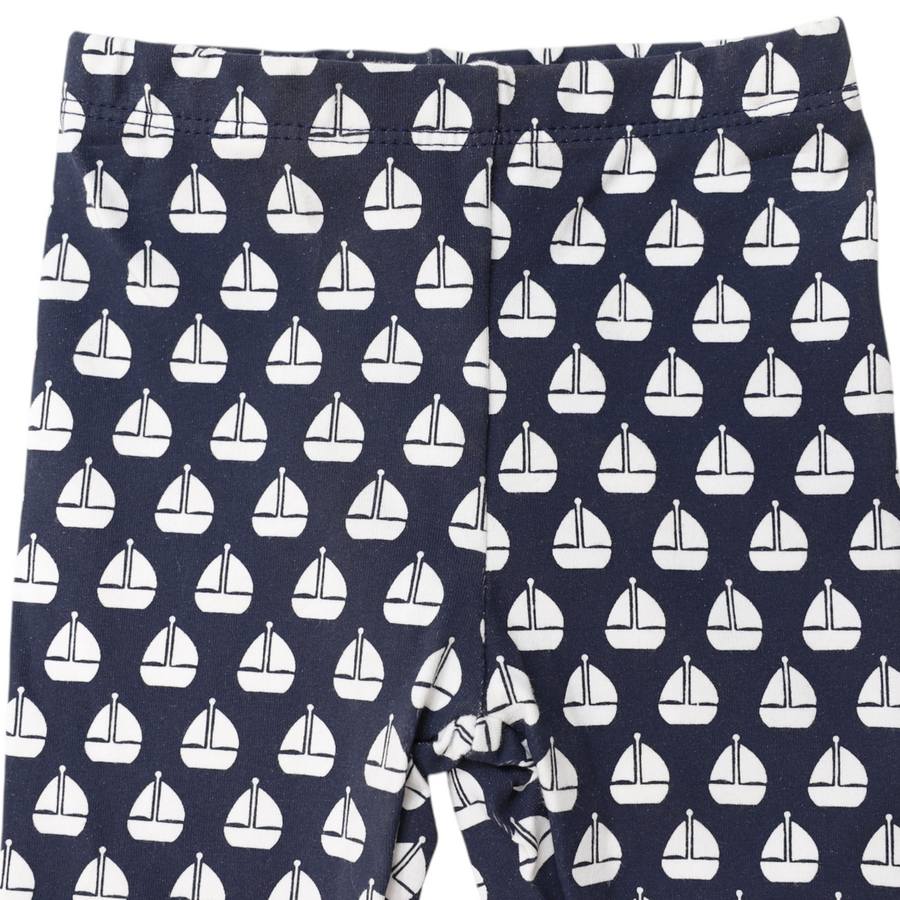 Legging with Sail Boat Print Navy