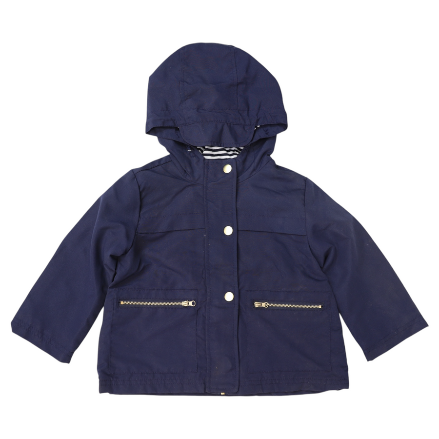 Microfibre Raincoat Cotton Lined Navy