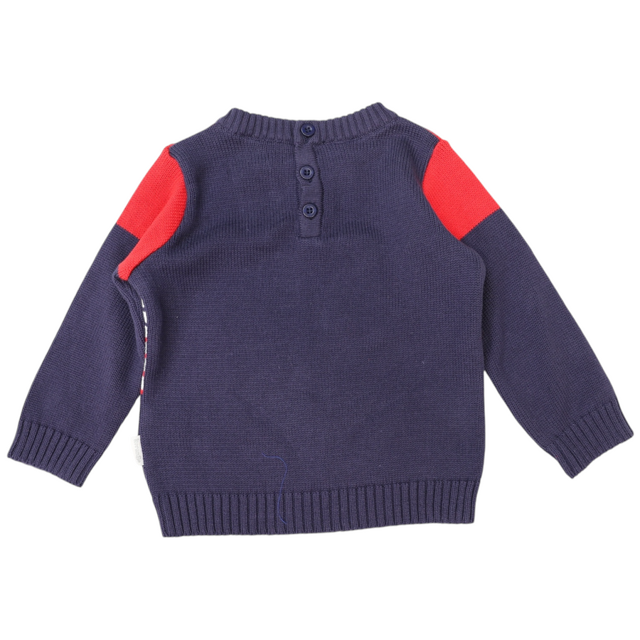 Striped Knit Sweater Red/Navy