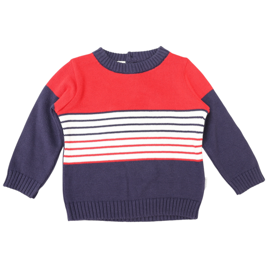 Striped Knit Sweater Red/Navy