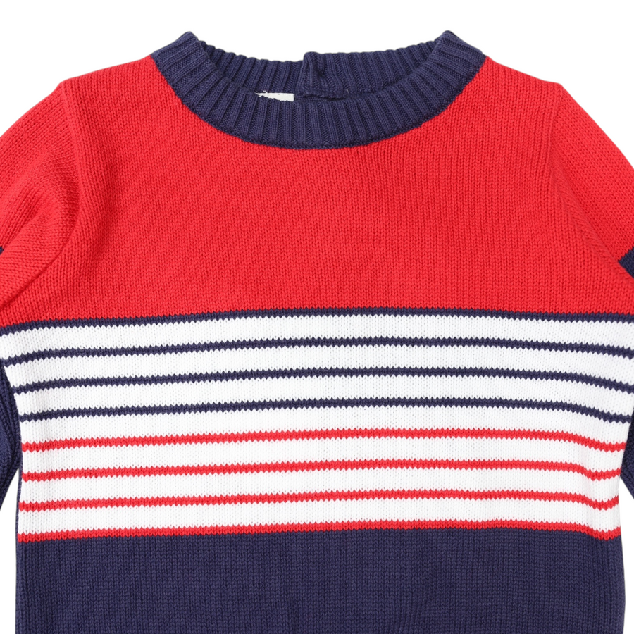 Striped Knit Sweater Red/Navy