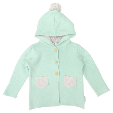 Hooded Knit Jacket Mint