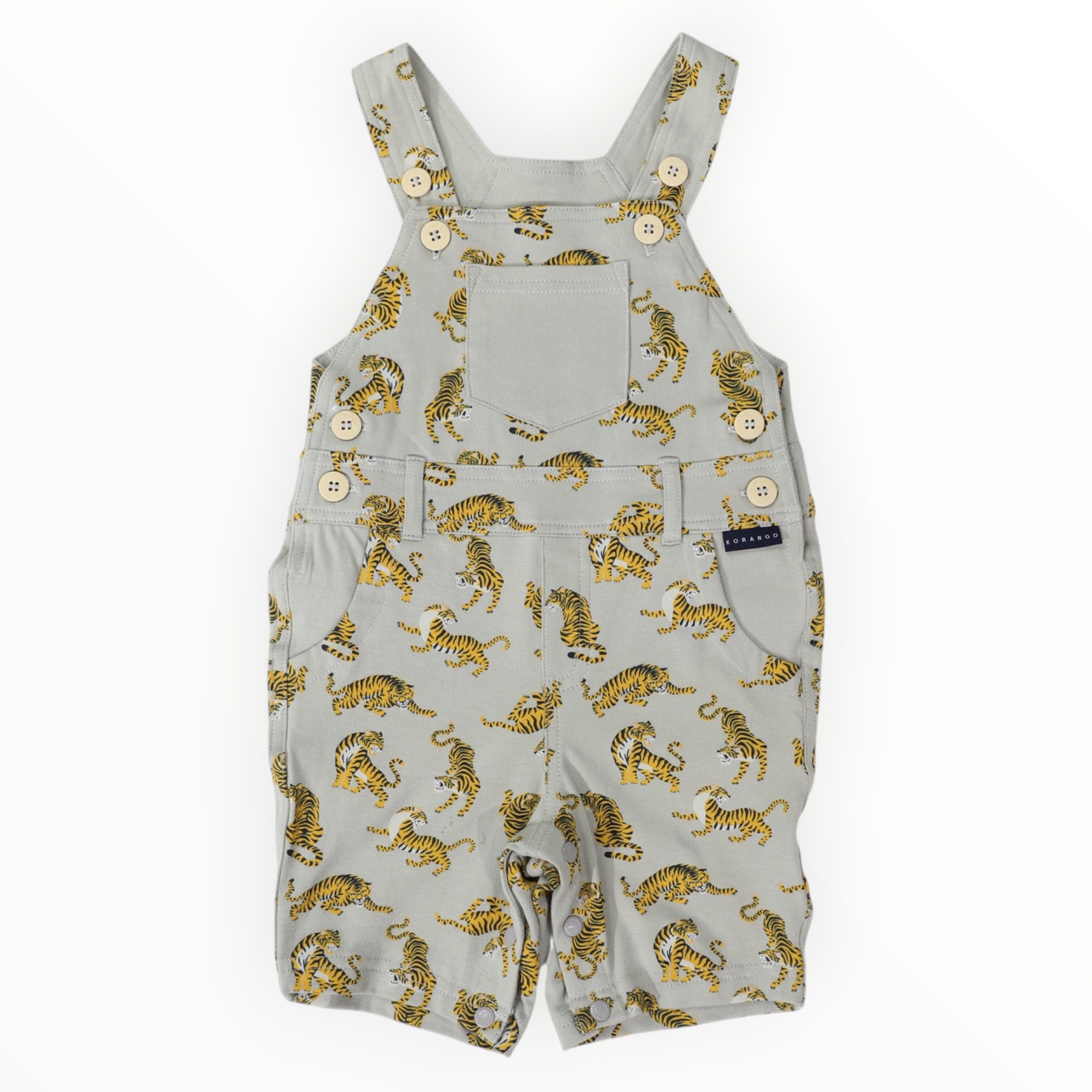 Tiger Print Cotton Overall Green