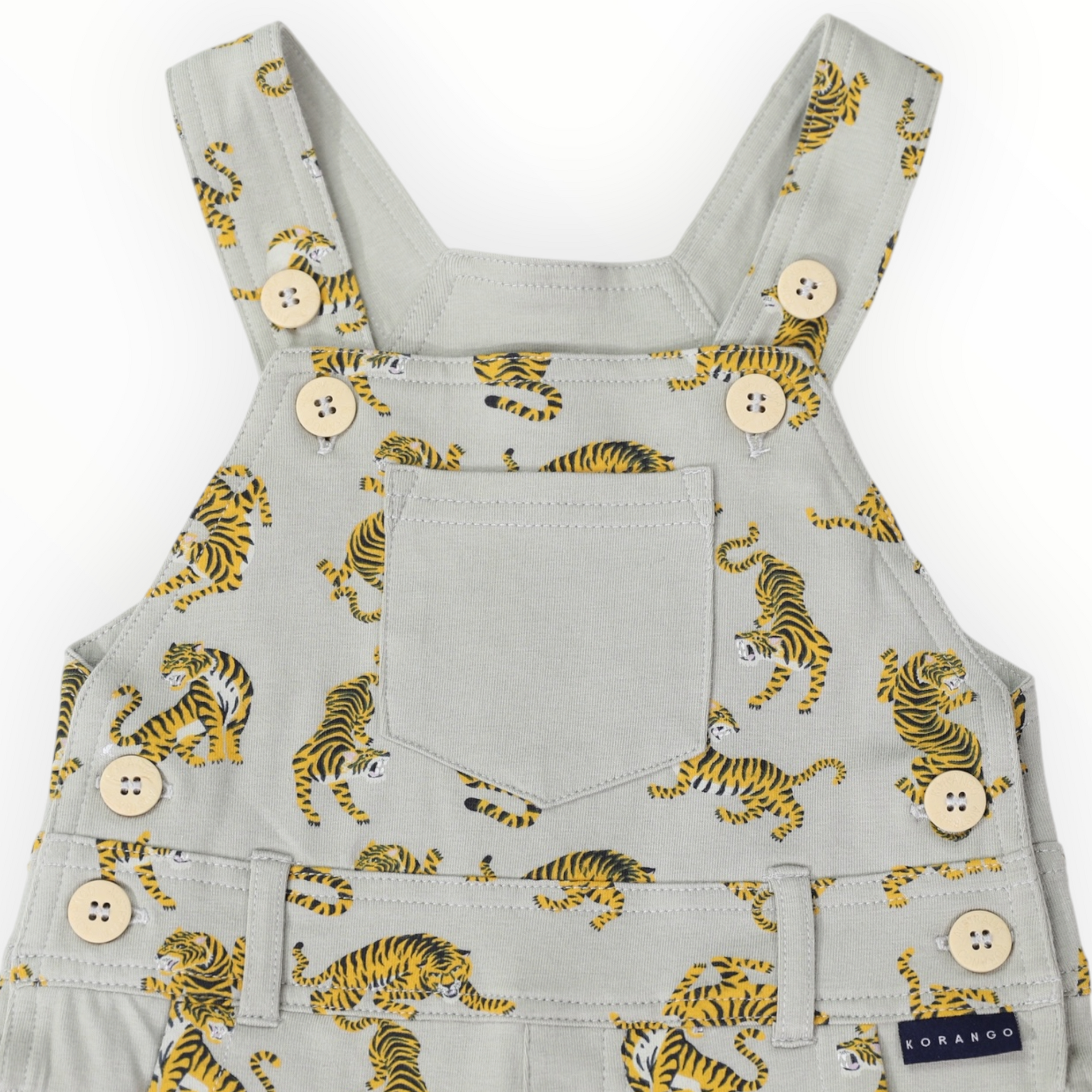 Tiger Print Cotton Overall Green