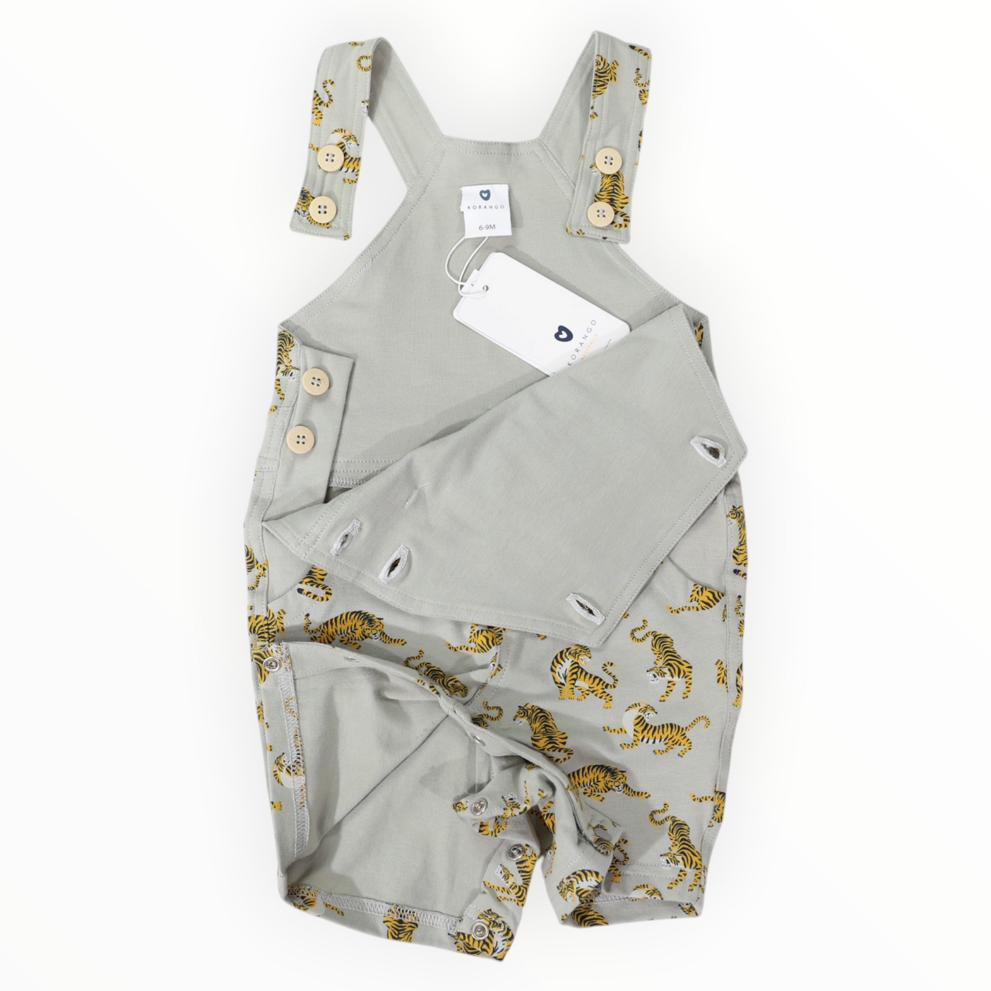 Tiger Print Cotton Overall Green