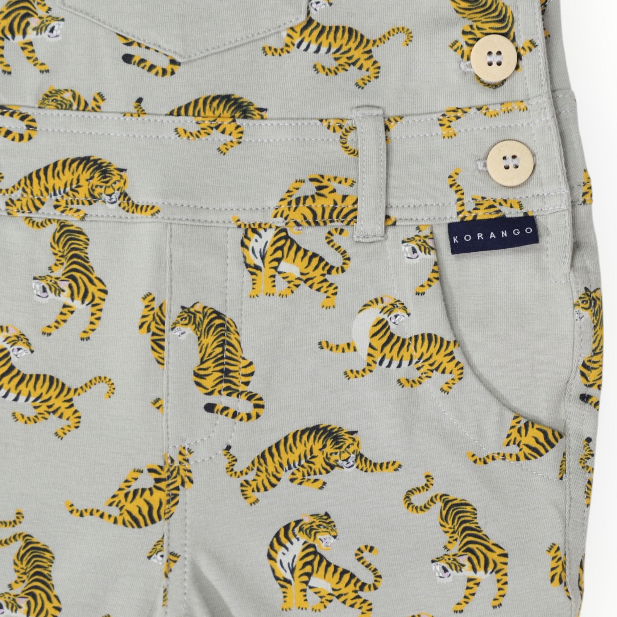 Tiger Print Cotton Overall Green