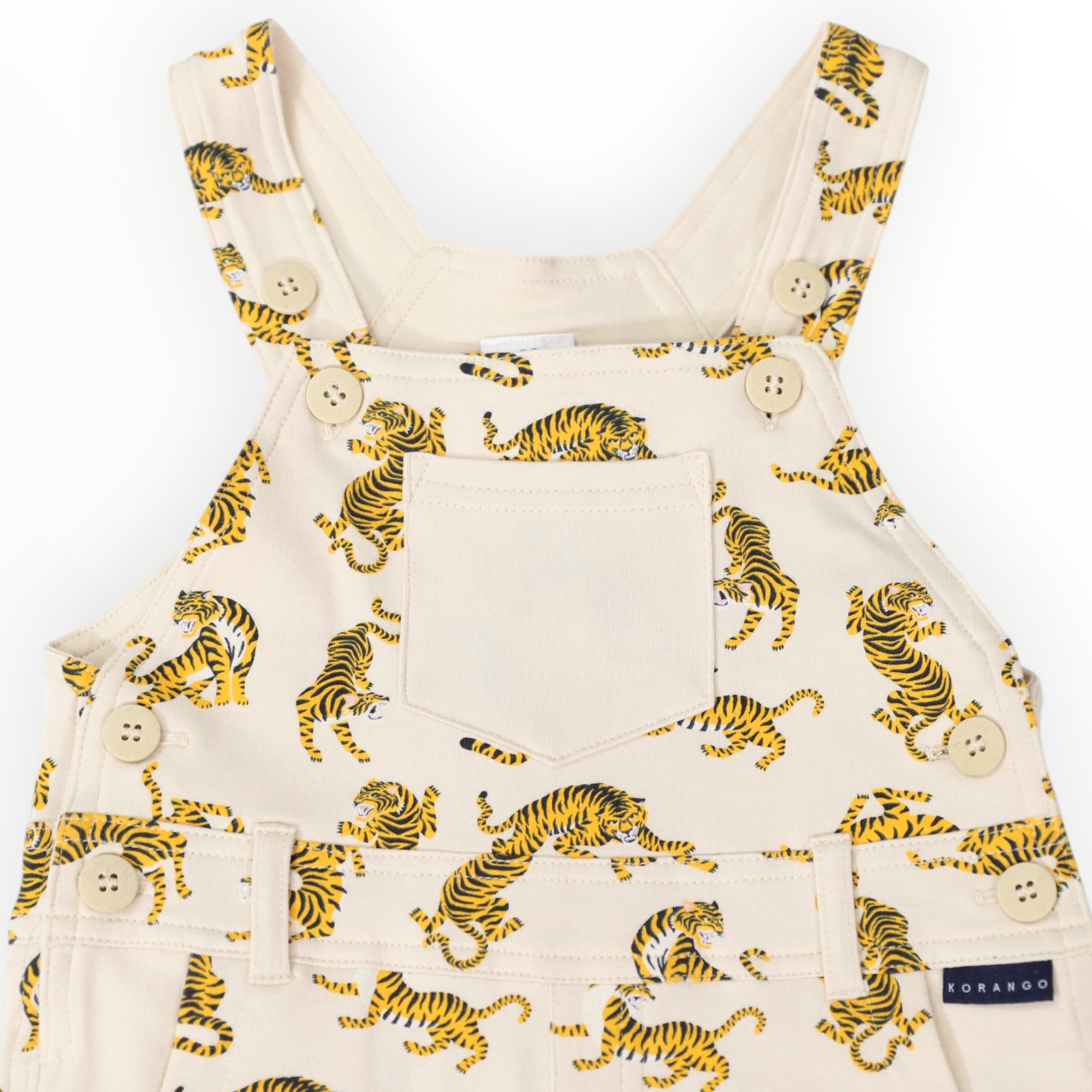 Tiger Print Cotton Overall Tapioca