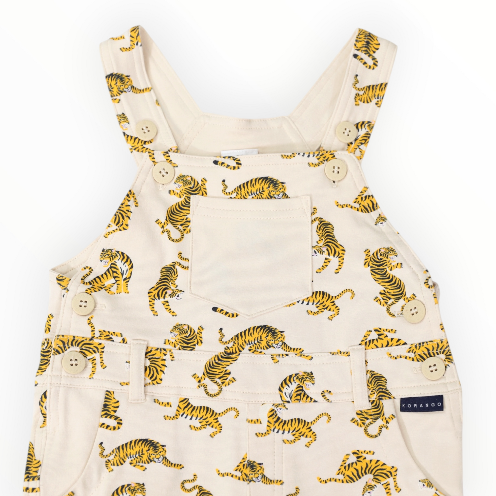 Tiger Print Cotton Overall Tapioca