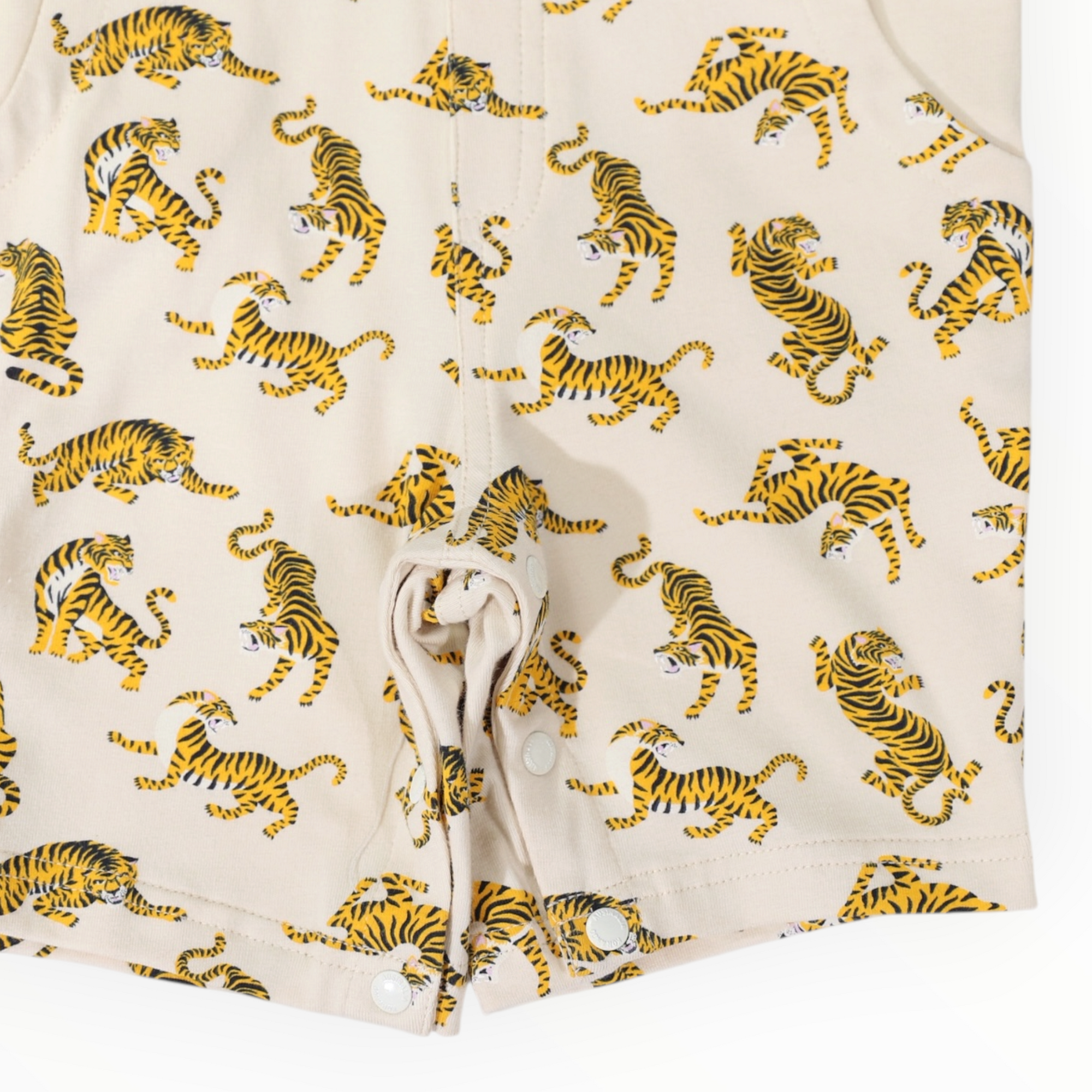 Tiger Print Cotton Overall Tapioca