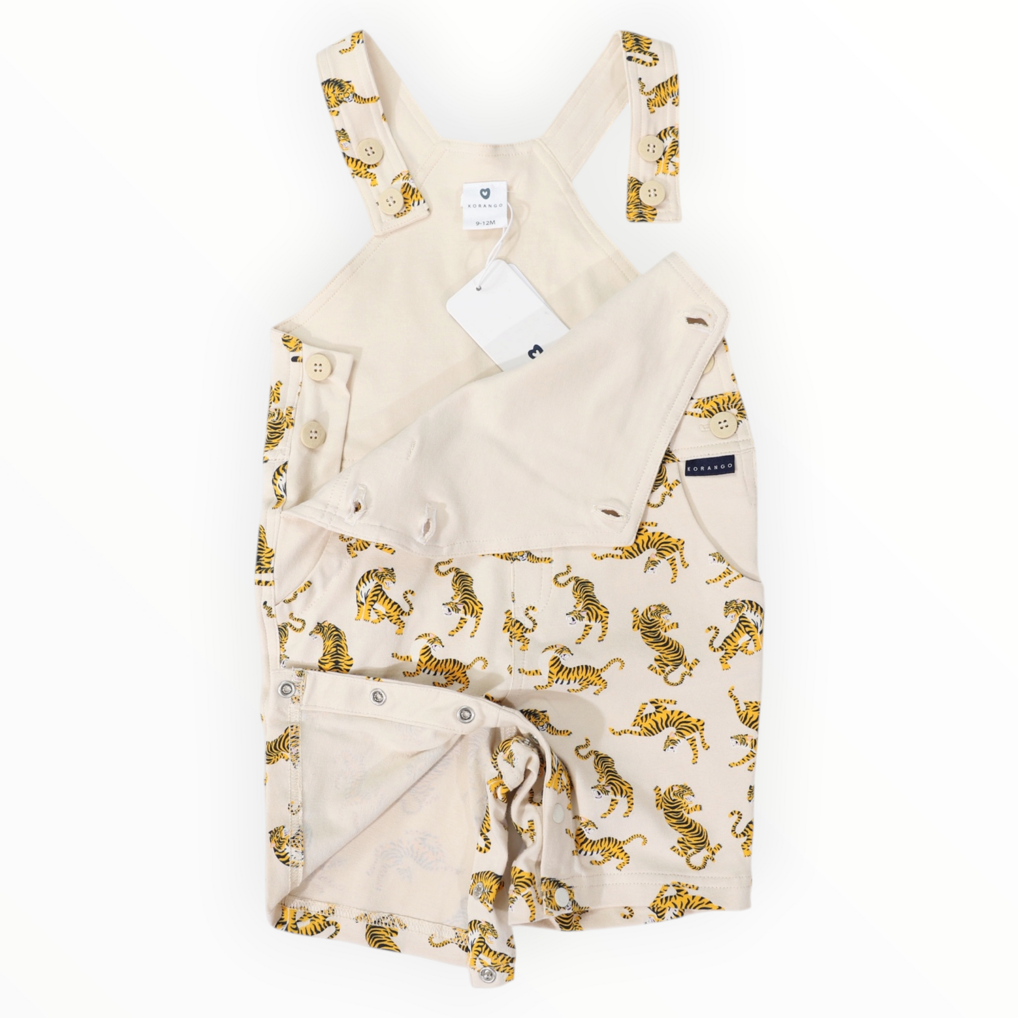 Tiger Print Cotton Overall Tapioca