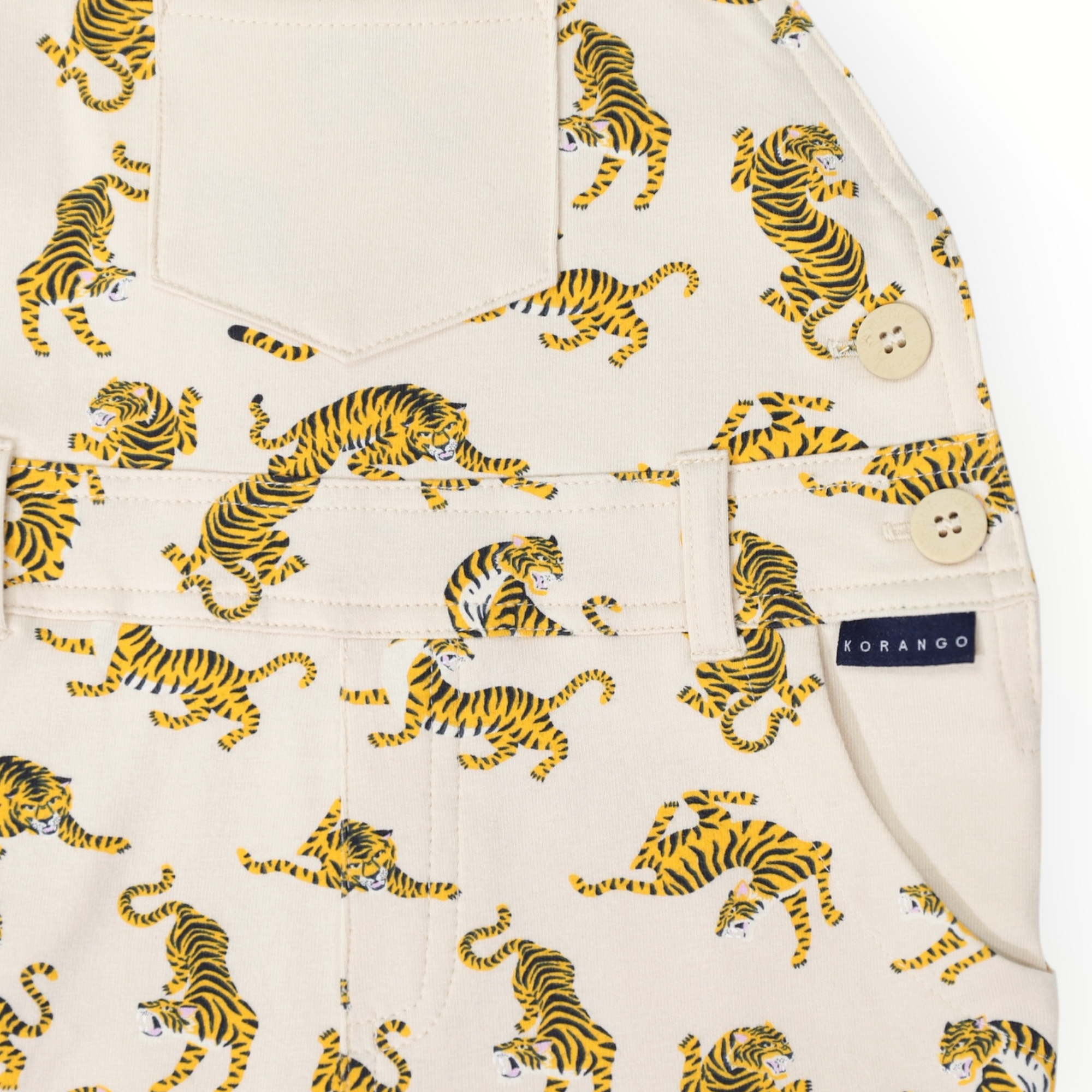Tiger Print Cotton Overall Tapioca