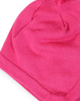 Lined Knit Beanie with Tassels Hot Pink