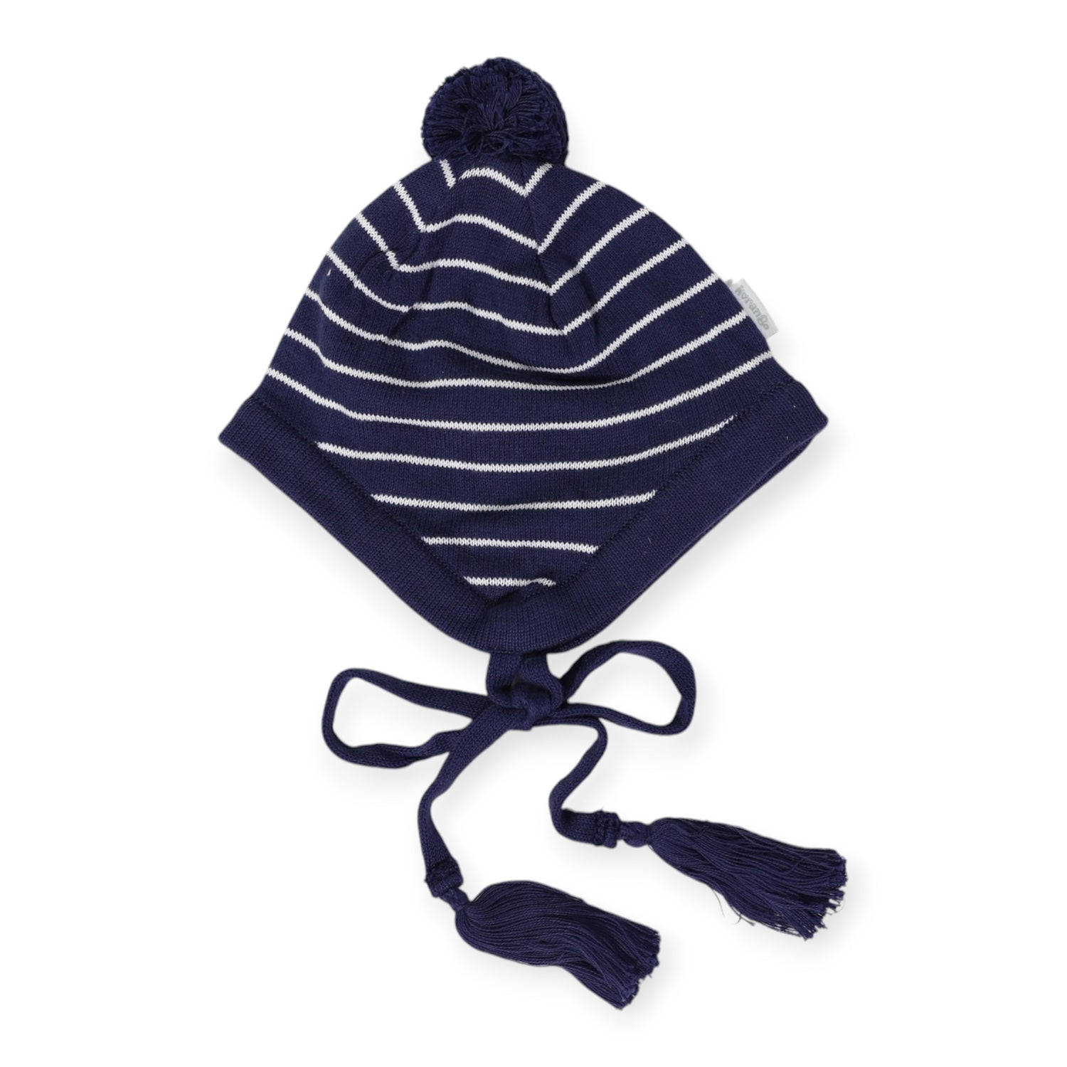 Lined Knit Beanie Navy Stripe