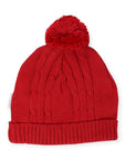 Cable Knitted Beanie Red