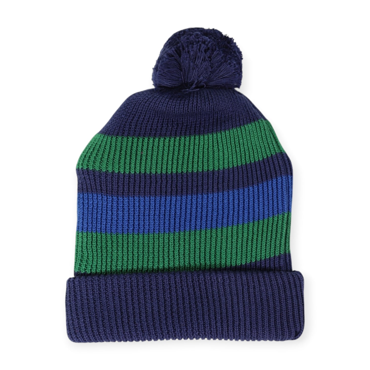 Jurassic Stripe Knit Beanie Blue