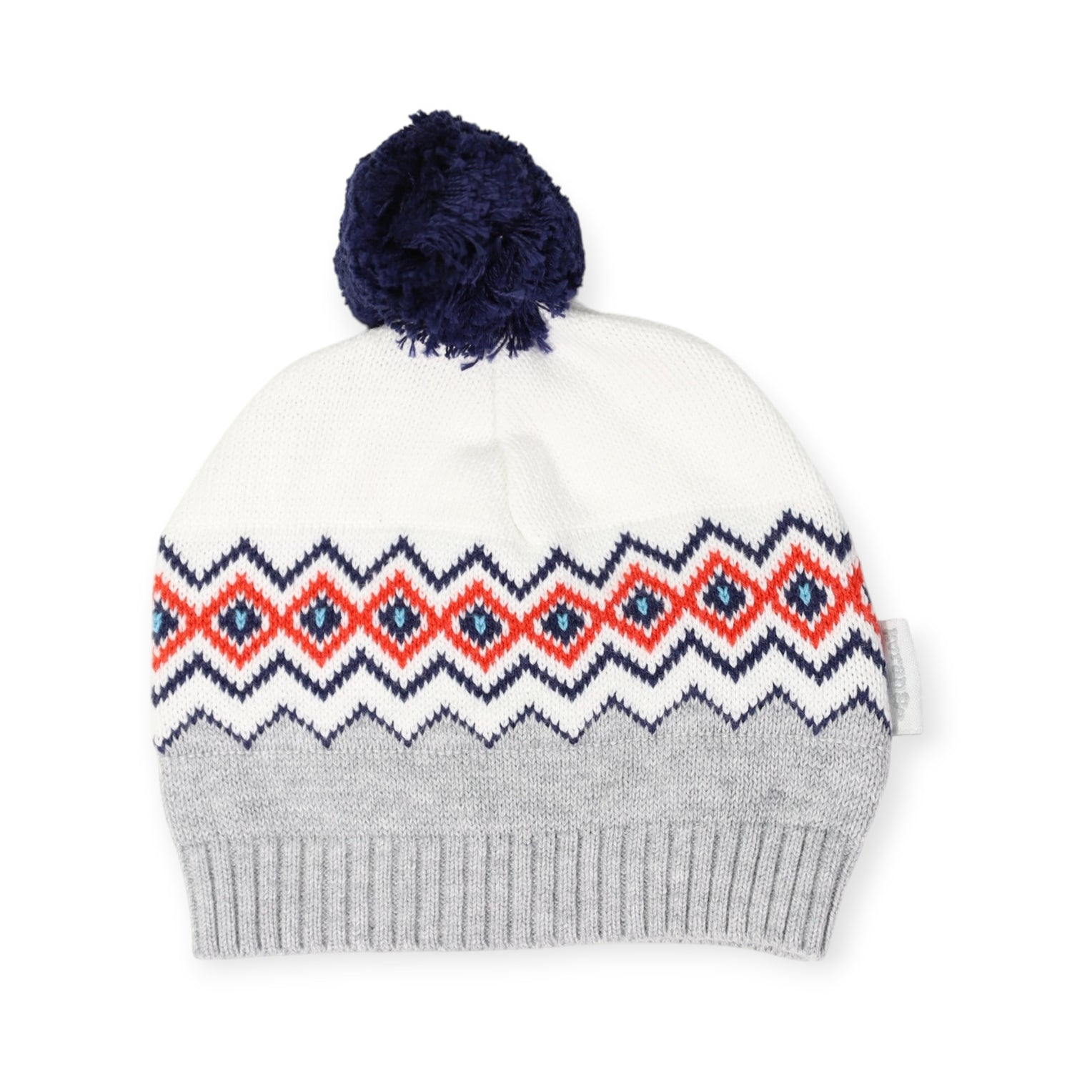 Pattern Knit Beanie Grey