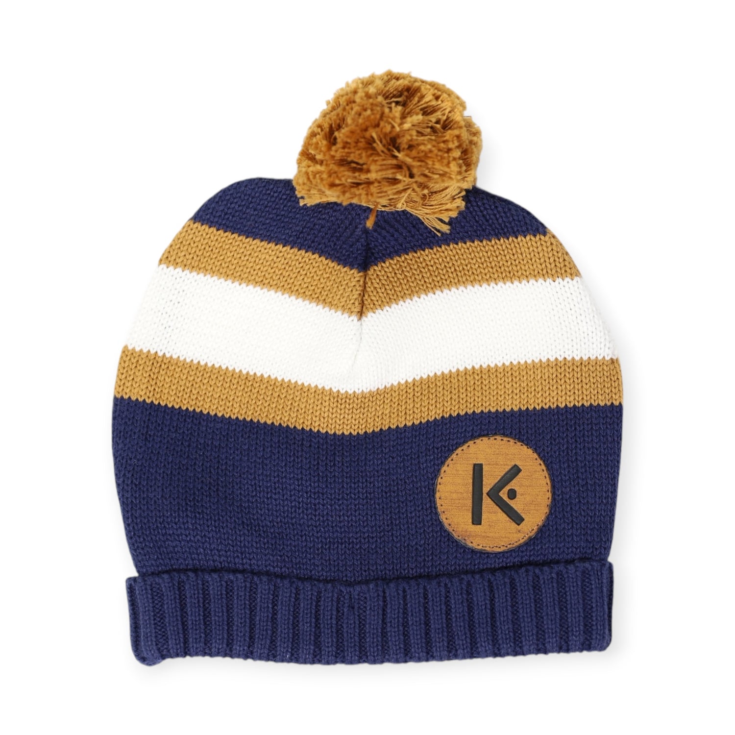 Classy Knit Beanie Mustard Stripe