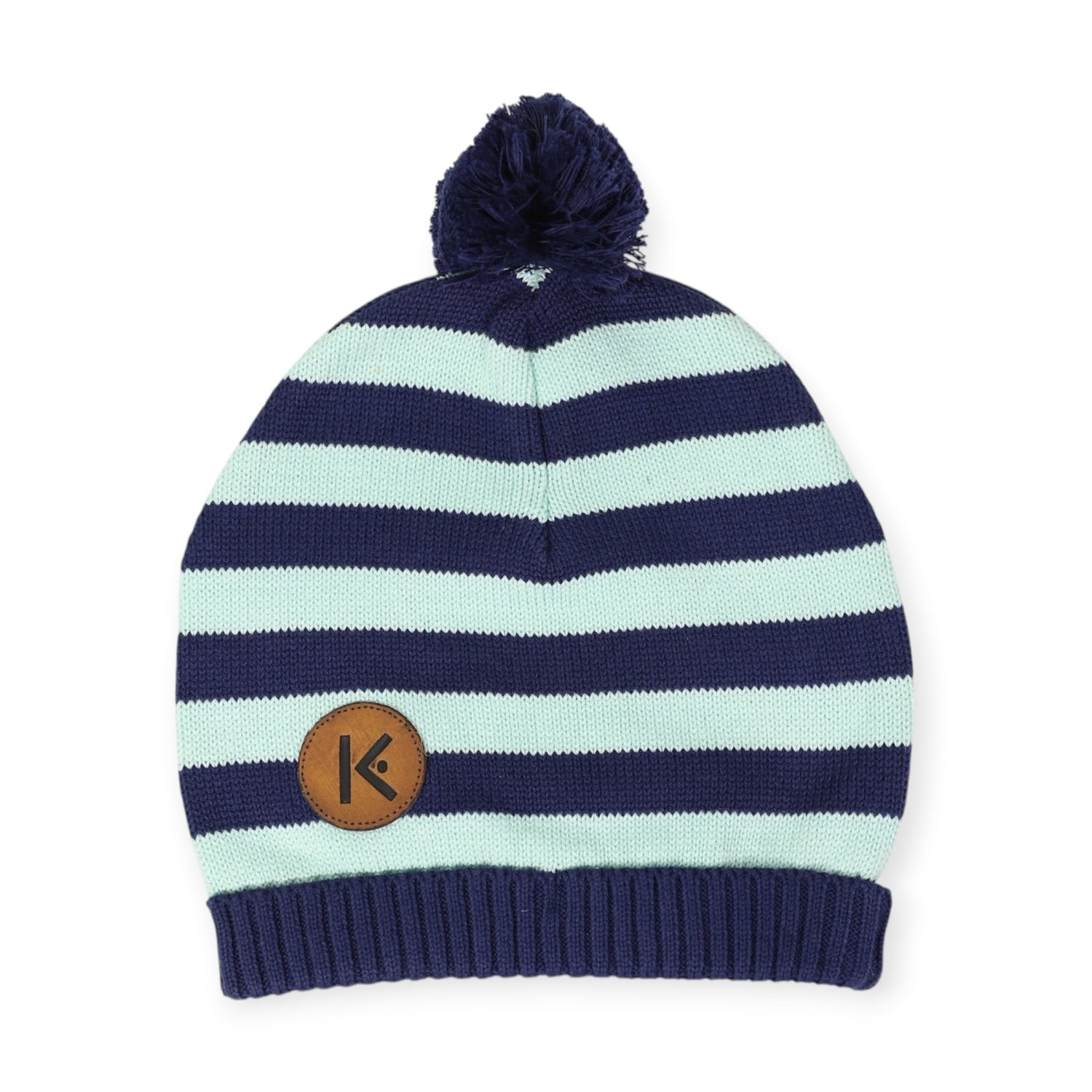 Stripe Knit Beanie Navy & Mint