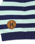 Stripe Knit Beanie Navy & Mint