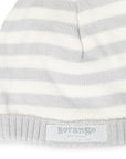Striped Knit Beanie Baby Grey & White