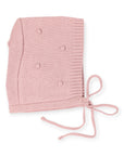 Knit Bonnet with Polkadot Pink