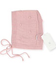 Knit Bonnet with Polkadot Pink
