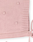 Knit Bonnet with Polkadot Pink